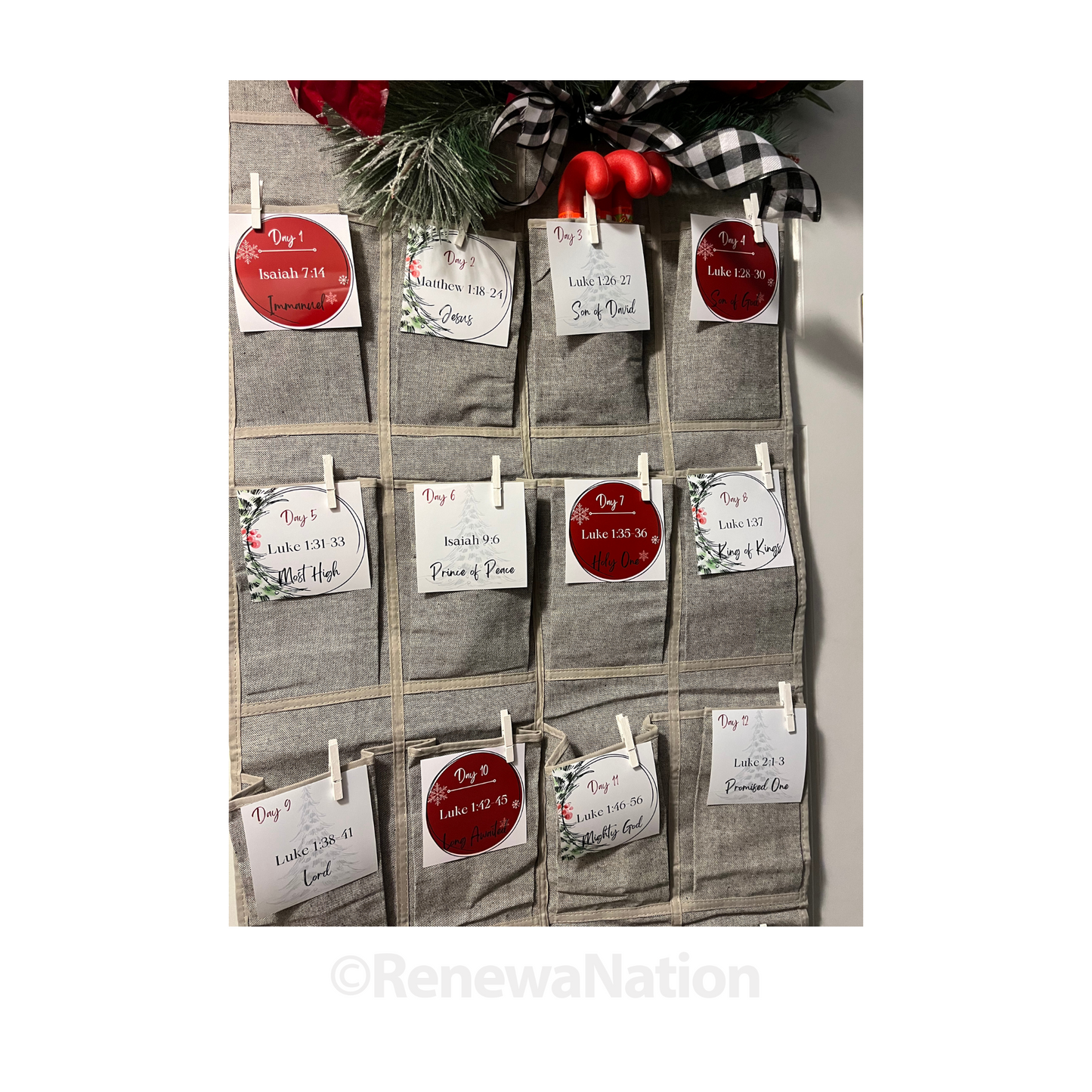 Christmas Advent Calendar Verse Cards