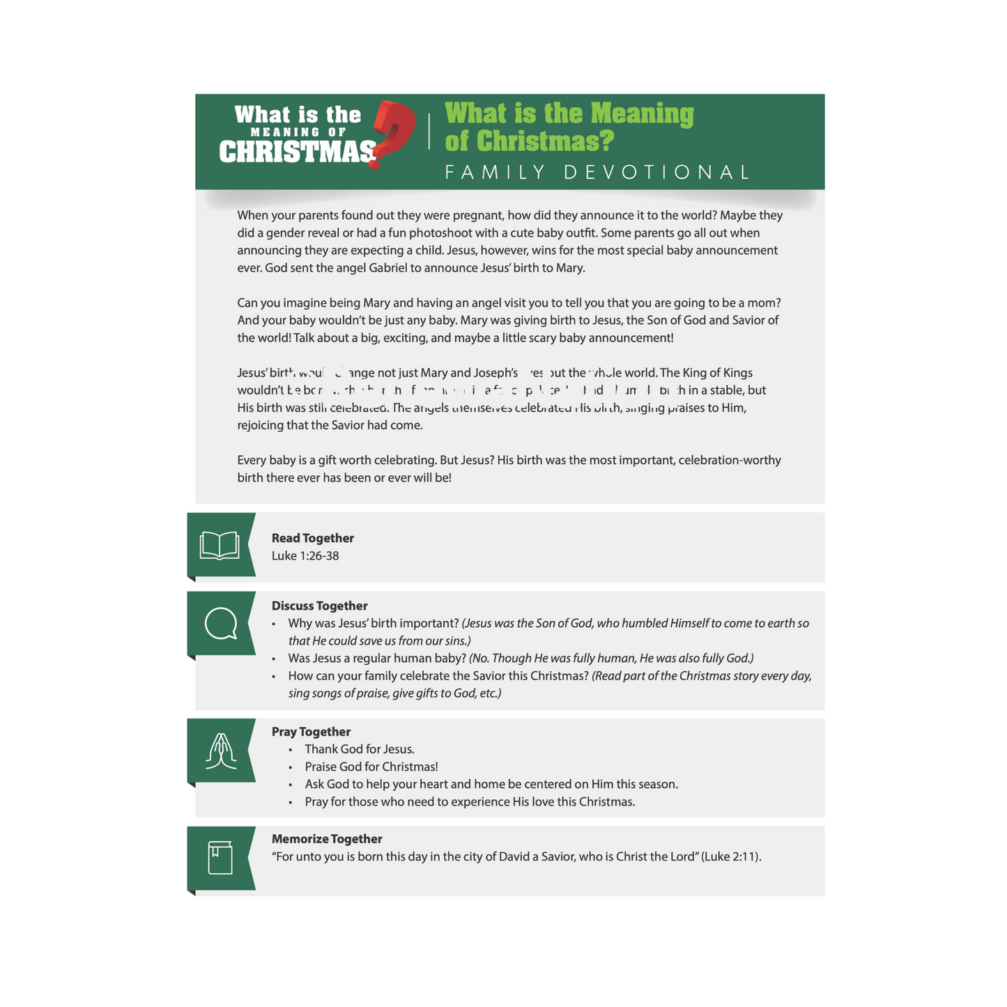 What is the Meaning of Christmas Stand-Alone Lesson