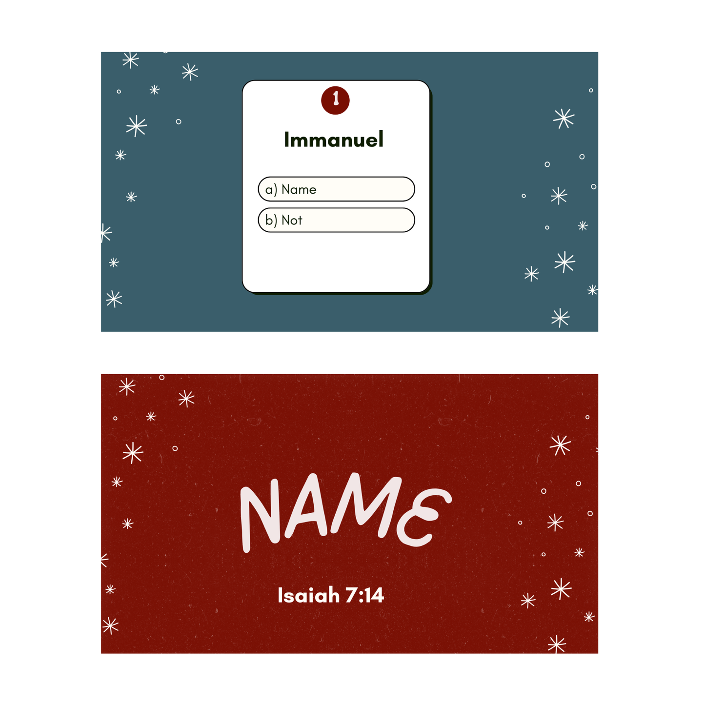 Name or Not Screen Game