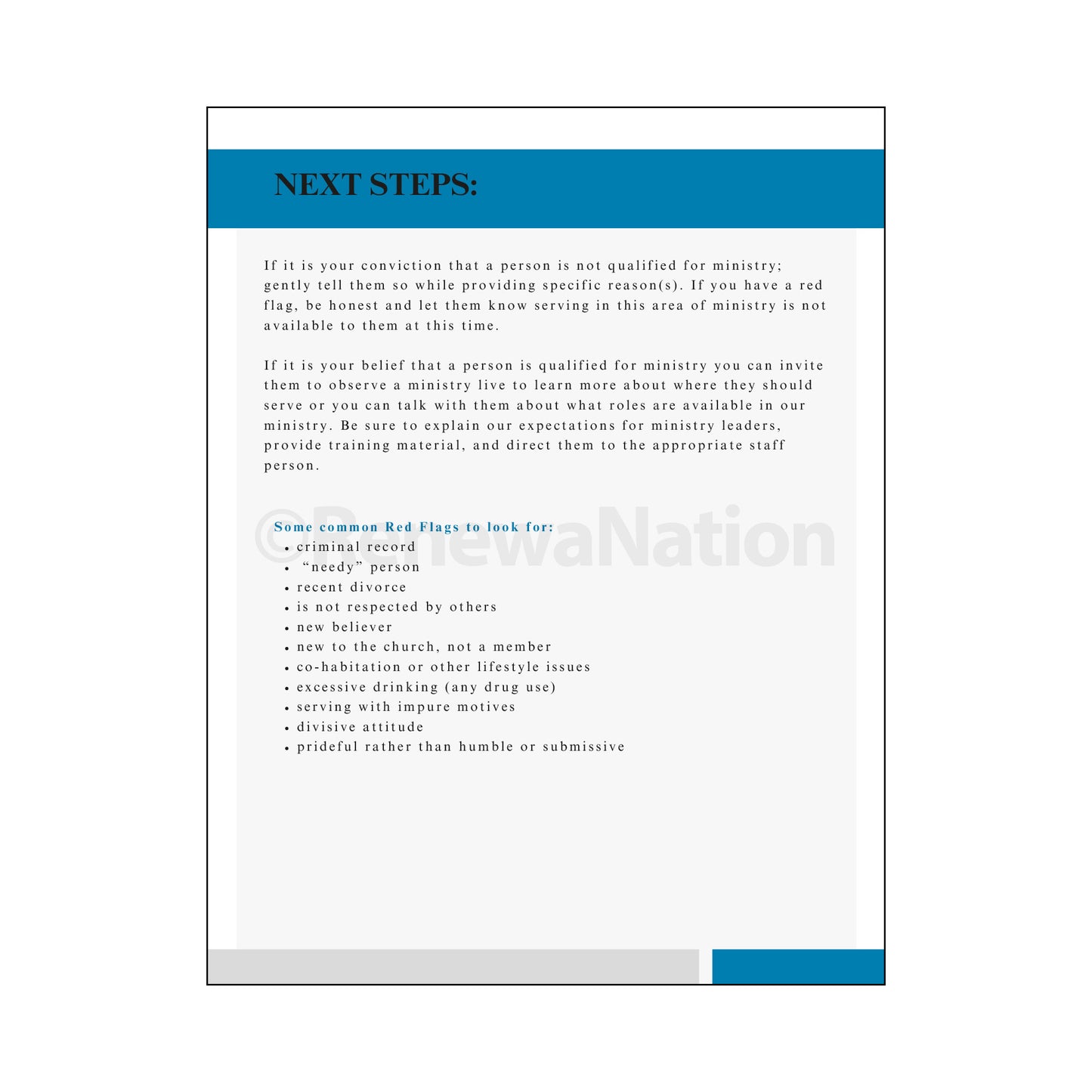 Interviewing Volunteers for Ministry