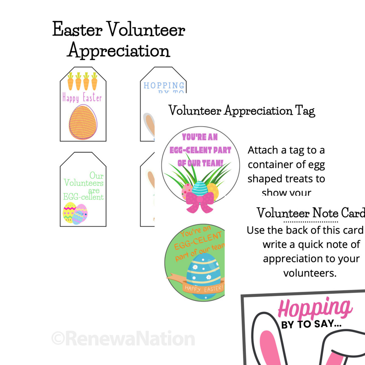 Easter Volunteer Appreciation Printables