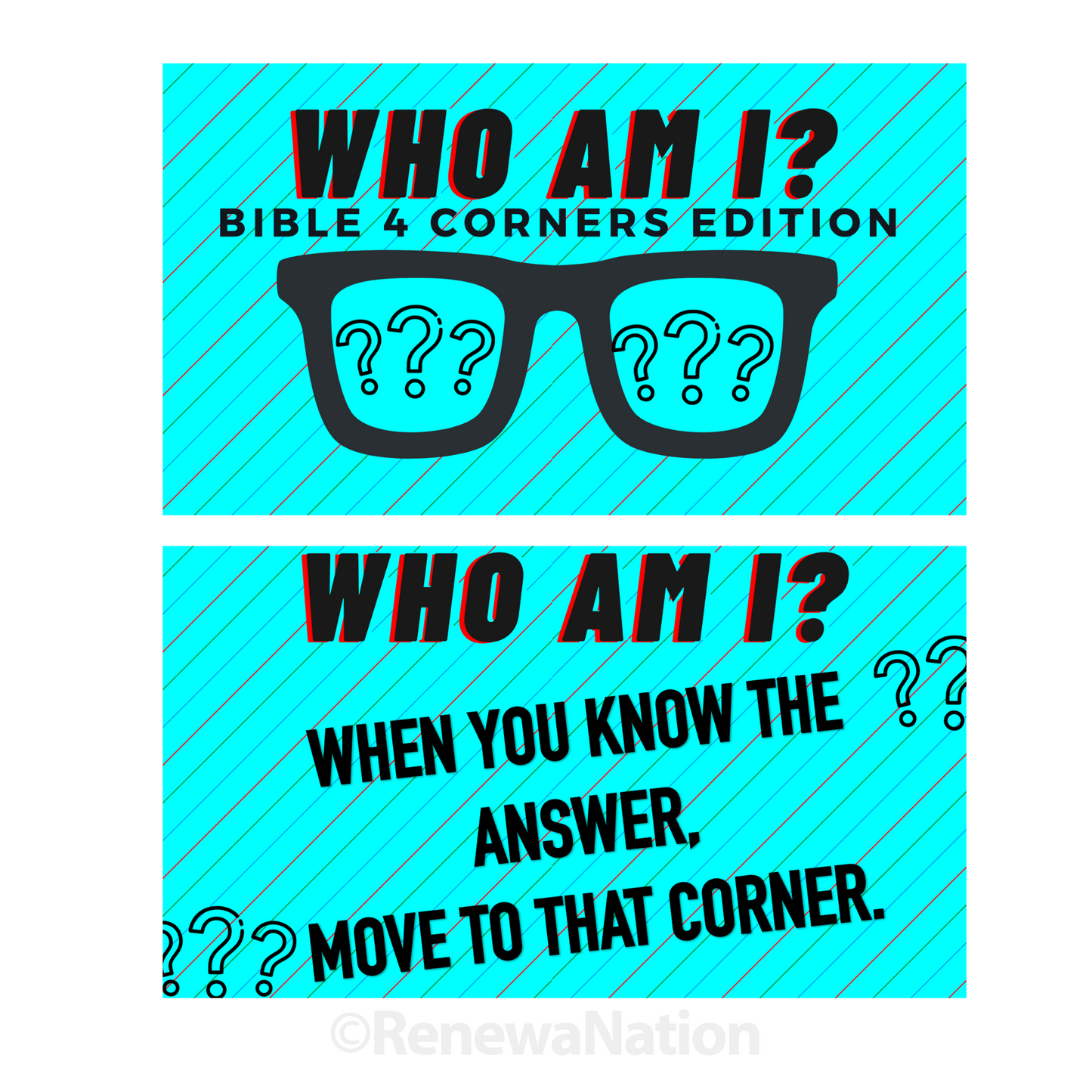 Who Am I? 4 Corners Bible Trivia Game