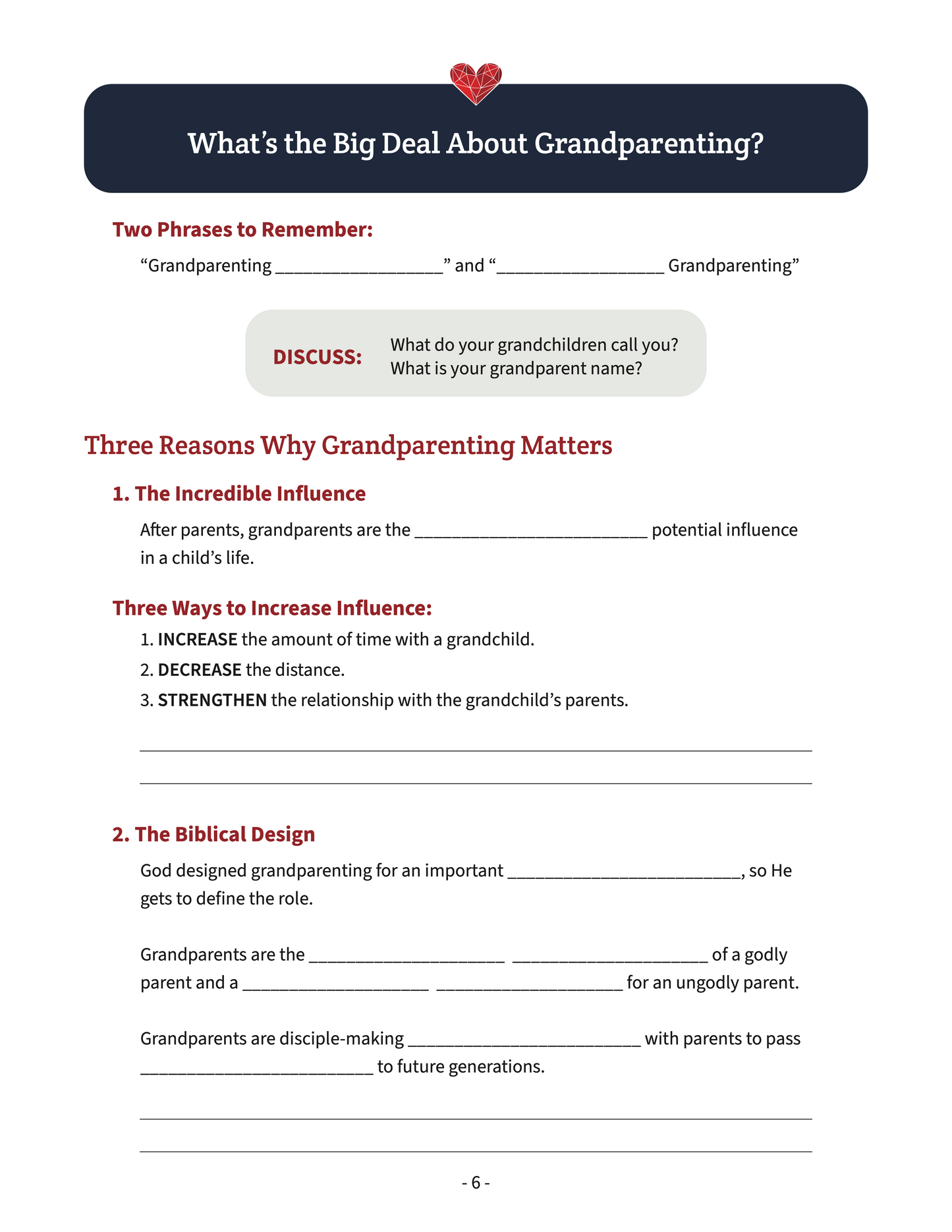 The Biblical Grandparenting Seminar Kit