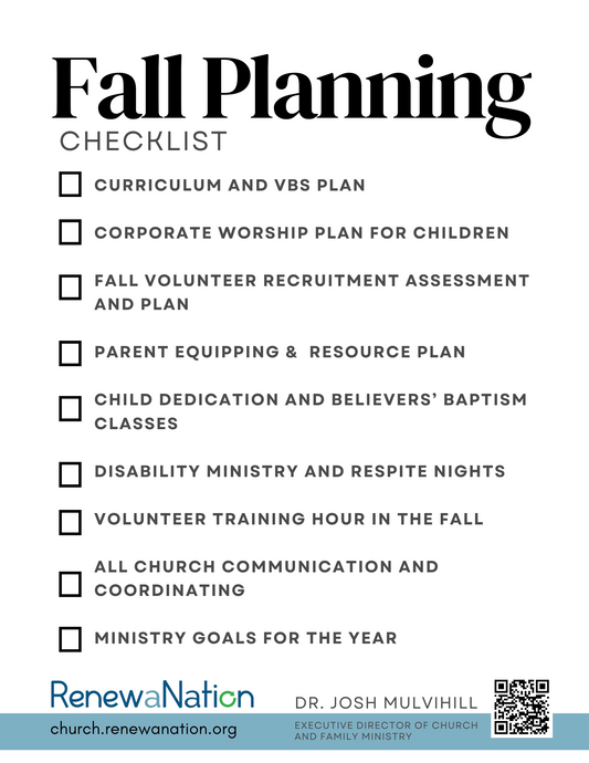 Fall Planning Checklist