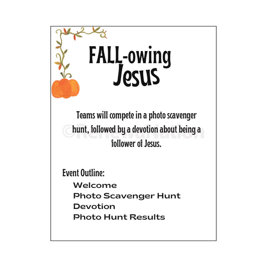 FALL-owing Jesus Photo Scavenger Hunt Event