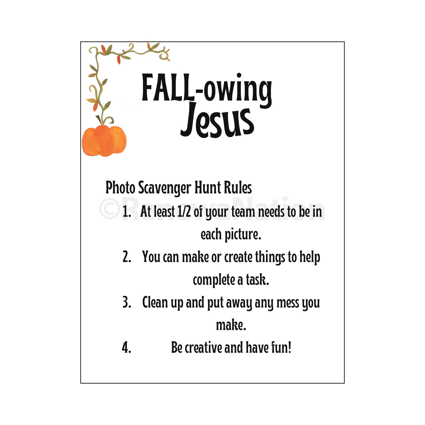 FALL-owing Jesus Photo Scavenger Hunt Event