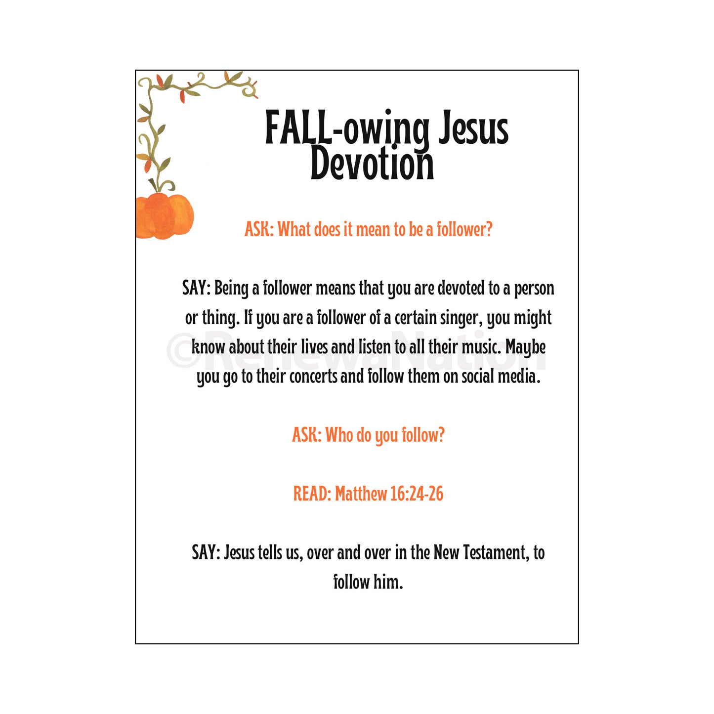 FALL-owing Jesus Photo Scavenger Hunt Event