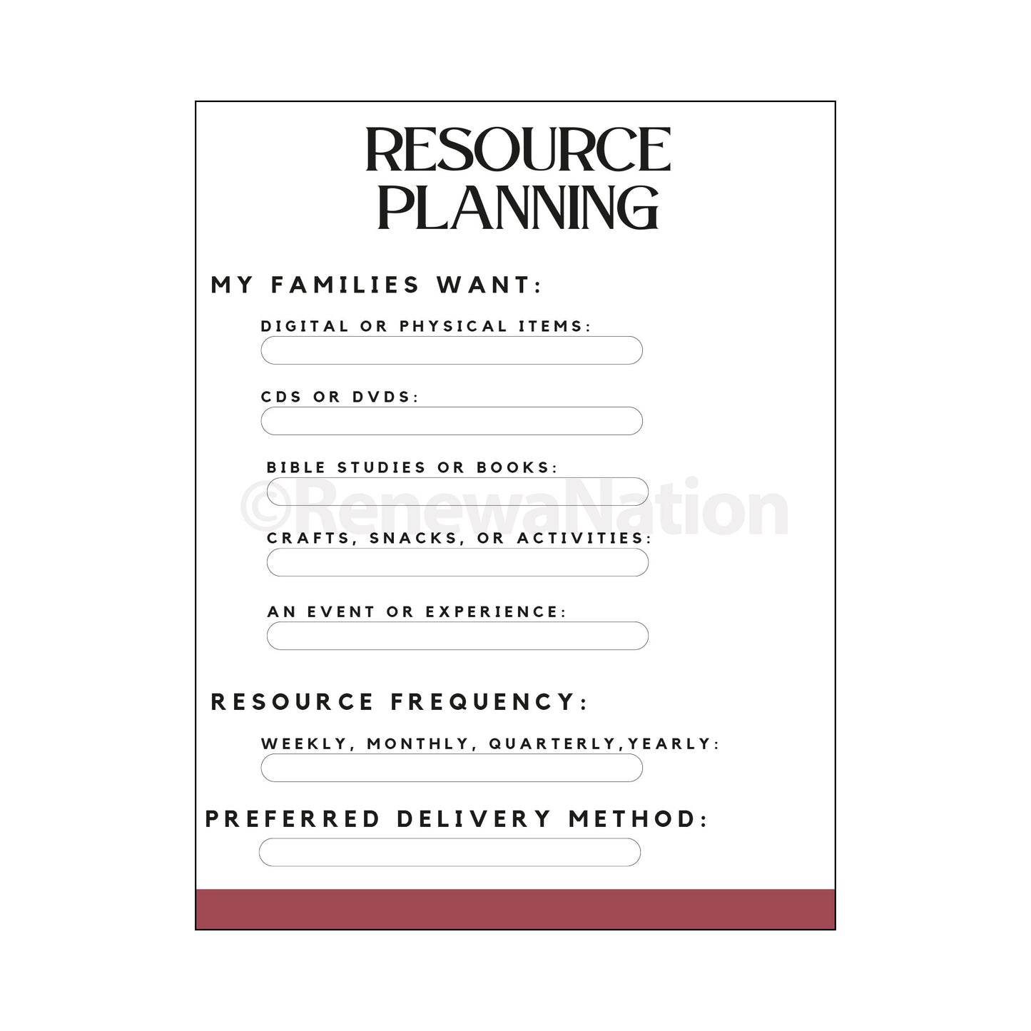 Family Resource Planner
