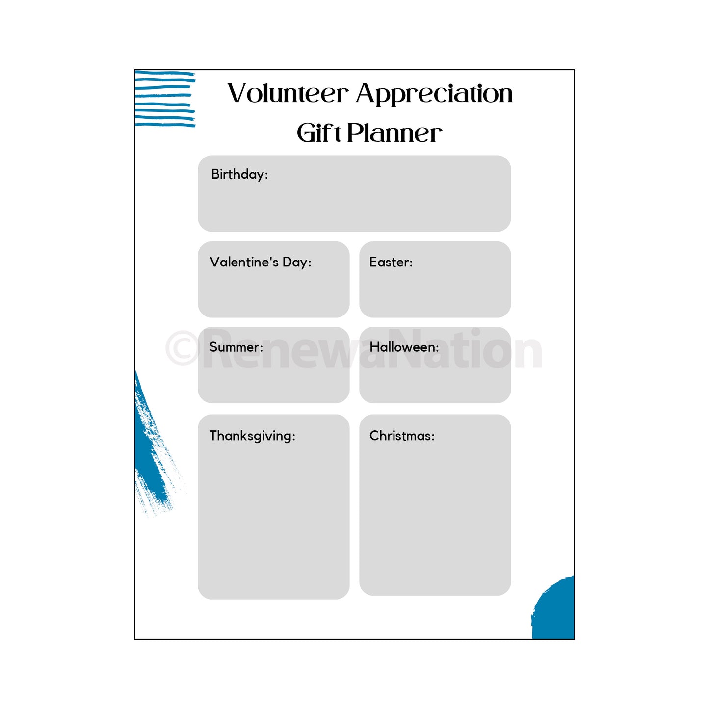 Volunteer Appreciation Resource Planner