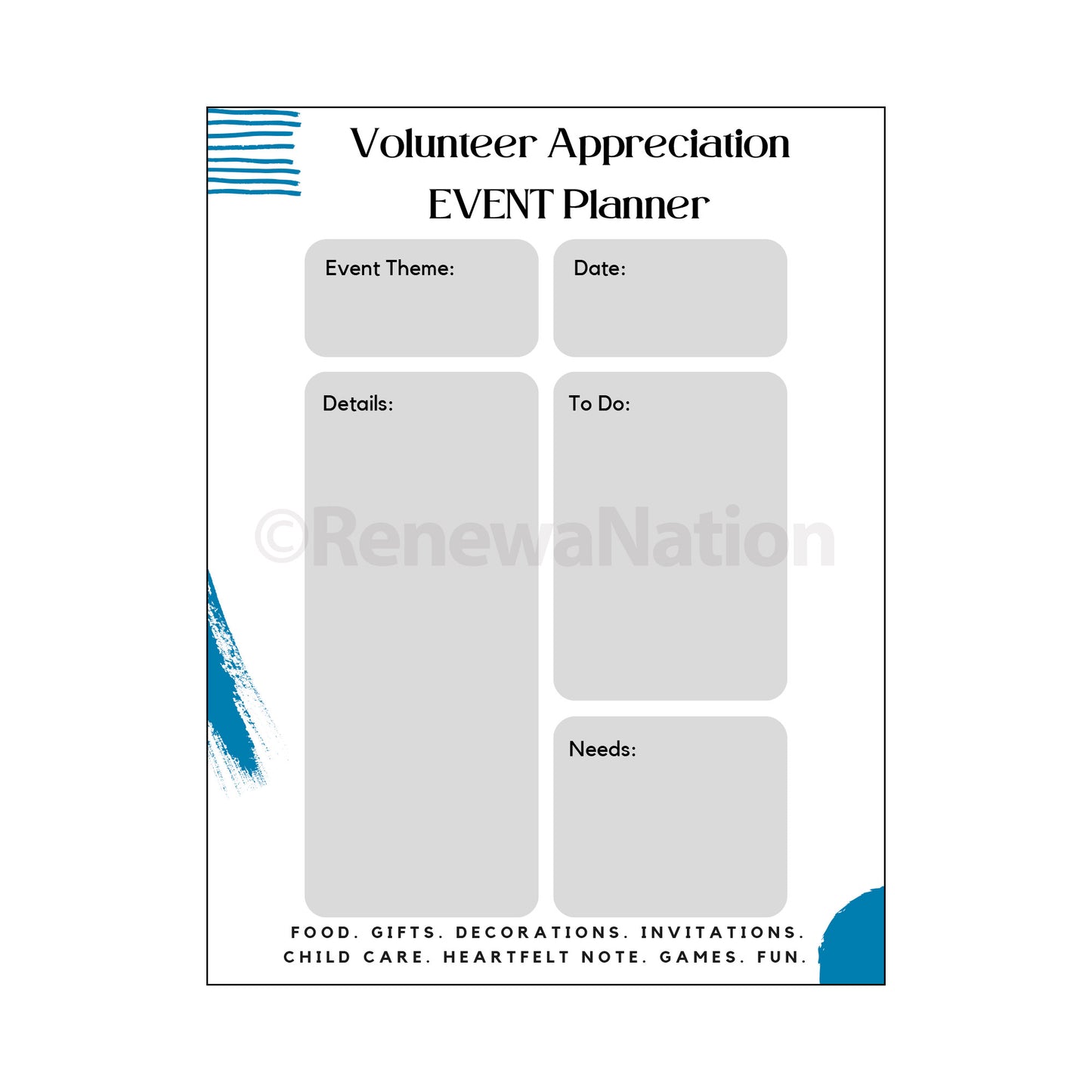 Volunteer Appreciation Resource Planner