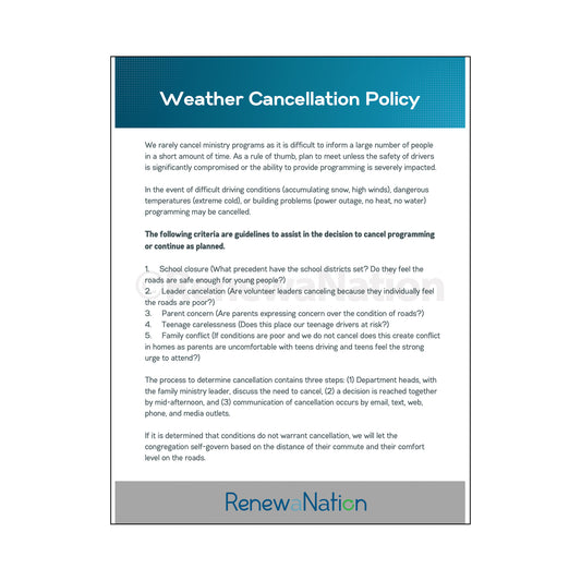 Weather Cancellation Policy