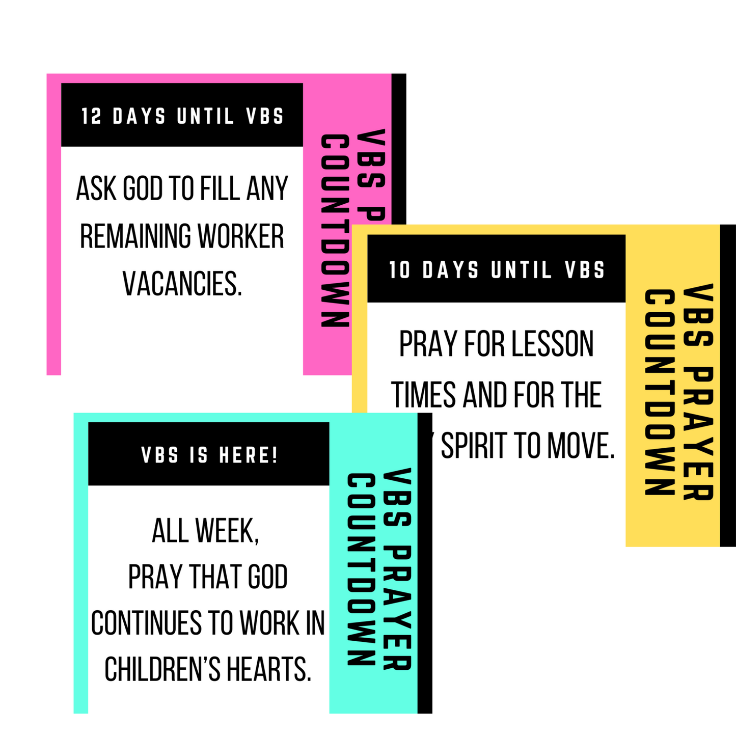 VBS Prayer Social Media Countdown Graphics