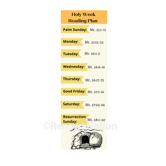 Holy Week Bible Reading Bookmark